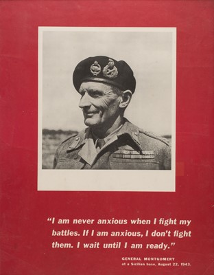 Lot 164 - Montgomery Poster. "I am never anxious when I fight my battles..." lithographic poster