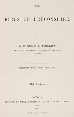 Lot 110 - Cardiff Naturalists Society. The Birds of Glamorgan, 1900..., and others