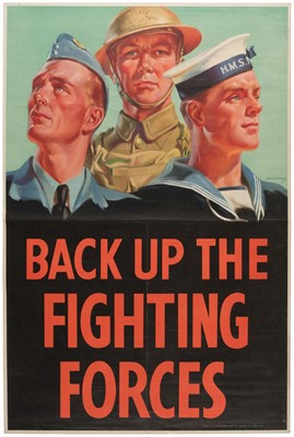 Lot 149 - Back Up the Fighting Forces, printed for HMSO by J. Wiener, c. 1940, lithographic poster