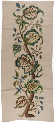 Lot 475 - Embroidered Panels. Two crewelwork panels, late 19th/early 20th century, & an Arts & Crafts border