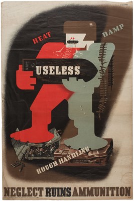 Lot 155 - Games (Abram, 1914-1996). Neglect Ruins Ammunition, lithographic poster