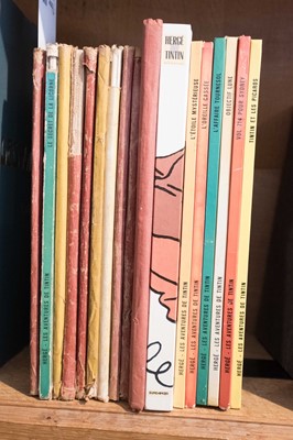 Lot 408 - Hergé (i.e. Georges Remi). A group of 13 Tintin titles, all early French editions...