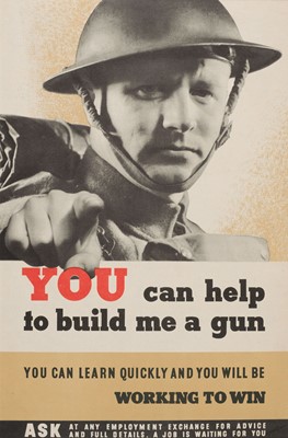 Lot 175 - You Can Help to Build Me a Gun, You can Help to Win the War with 5/.., 5 lithographic posters