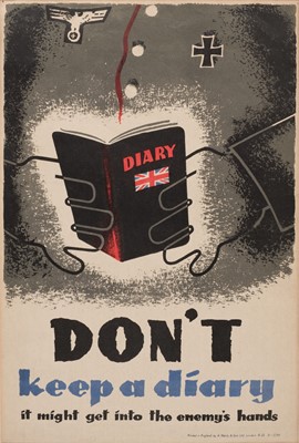 Lot 152 - Don't keep a diary - it might get into the enemy's hands..., 4 lithographic posters