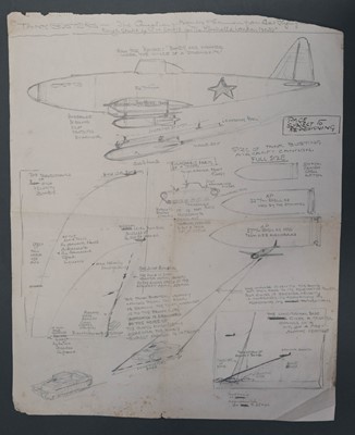 Lot 24 - Davis (George Horace, 1881-1963). “Tank Busters”..., c. 1930s, a rough sketch...