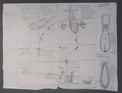 Lot 24 - Davis (George Horace, 1881-1963). “Tank Busters”..., c. 1930s, a rough sketch...