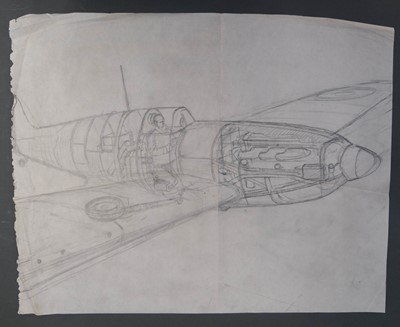 Lot 23 - Davis (George Horace, 1881-1963). “Beware of the Hum in the Sun”..., c. 1940, pencil rough sketch