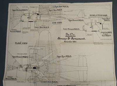 Lot 29 - Davis (George Horace, 1881-1963). Vickers “Wellington”..., c. 1940, blueprint cutaway drawing