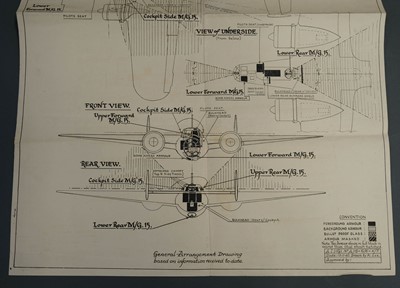 Lot 29 - Davis (George Horace, 1881-1963). Vickers “Wellington”..., c. 1940, blueprint cutaway drawing
