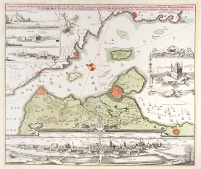 Lot 139 - Copenhagen. Homann (J.B.), ..., Dahnischen Haupt und Residentz Stadt Copenhagen..., circa 1720