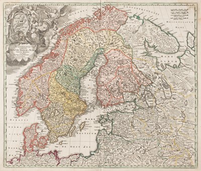 Lot 191 - Scandinavia. Homann (J.B.), Scandinavia complectens Sueciae Daniae & Norvegiae Regna, circa 1720