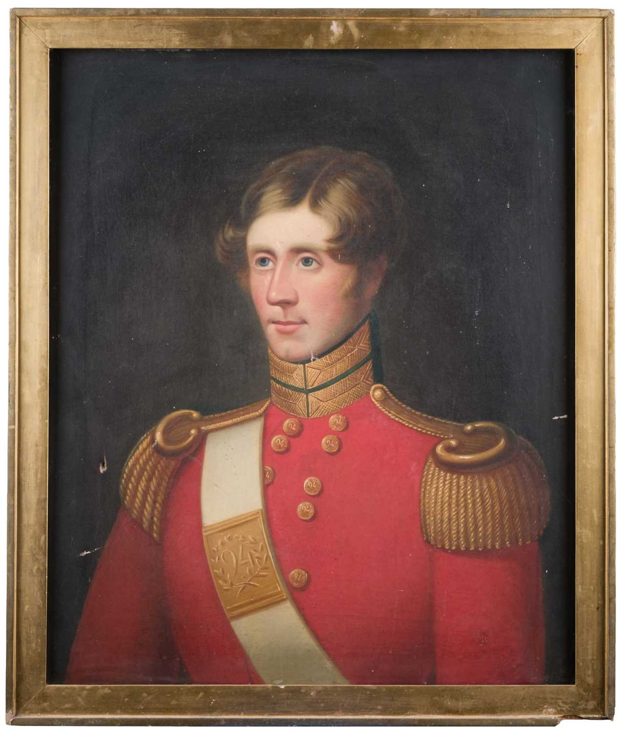 Lot 447 - English School. Portrait of an officer of