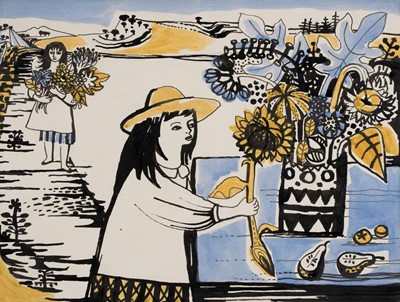 Lot 290 - Fedden (Mary, 1915-2012). Girl with Sunflower, 1971