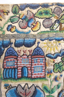 Lot 447 - Beadwork Panel. A rare Charles II beadwork panel, English, circa 1660-1680