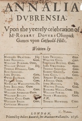 Lot 219 - Dover (Robert). Annalia Dubrensia..., 1636