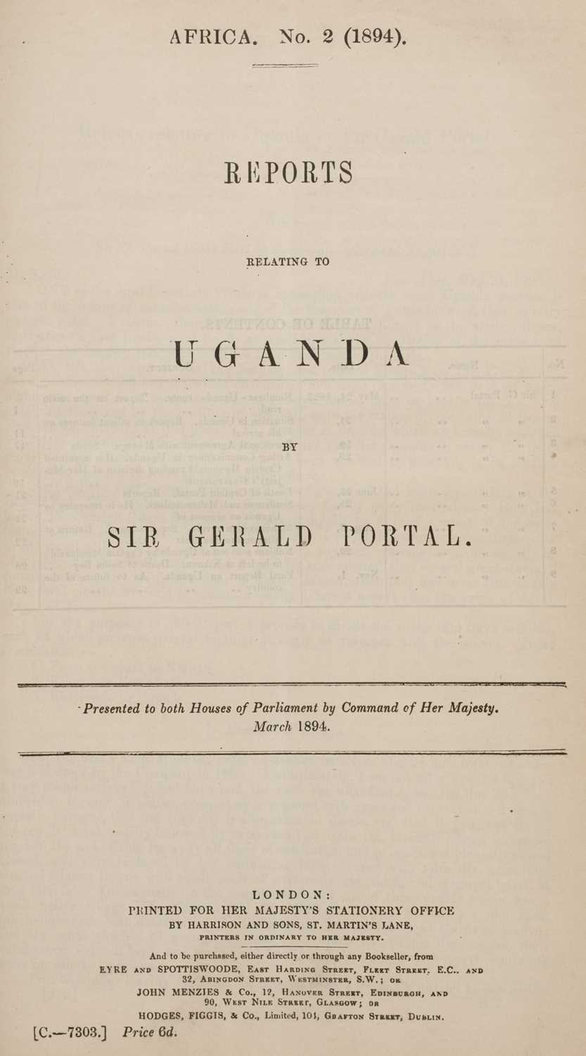 Lot 23 - Papers and Reports Presented to Both Houses of Parliament, Mission to Abyssinia