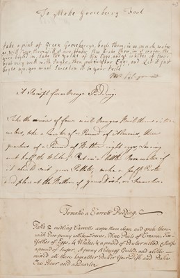 Lot 218 - Cookery manuscript. A folio volume of culinary recipes and receipts, circa 1750-1800