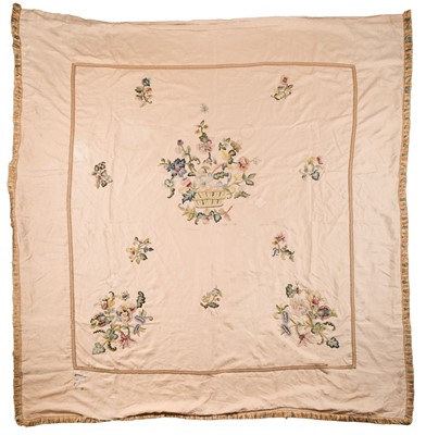 Lot 472 - Embroidered Coverlet. A large crewelwork counterpane, by Madeleine Garton (1885-1970)