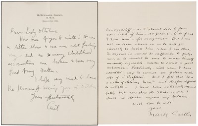 Lot 261 - Beaton (Cecil, 1904-1980). Autograph Letter Signed, ‘Cecil’, 12 Rutland Court, SW7, [1936]