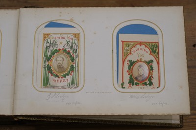 Lot 26 - Cartes de Visite. An album containing approximately 80 cartes de visite, c. 1860s