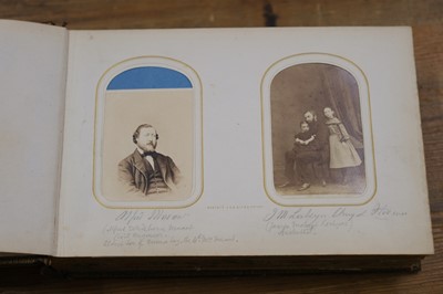 Lot 26 - Cartes de Visite. An album containing approximately 80 cartes de visite, c. 1860s