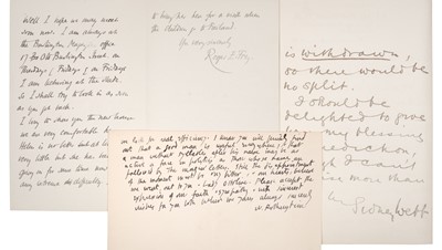 Lot 283 - Fry (Roger Eliot, 1866-1934). Autograph Letter Signed, ‘Roger E. Fry’...
