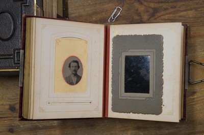Lot 24 - Cartes de Visite. A group of 8 cartes-de-visite albums, c. 1860s/1880s