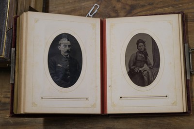 Lot 24 - Cartes de Visite. A group of 8 cartes-de-visite albums, c. 1860s/1880s