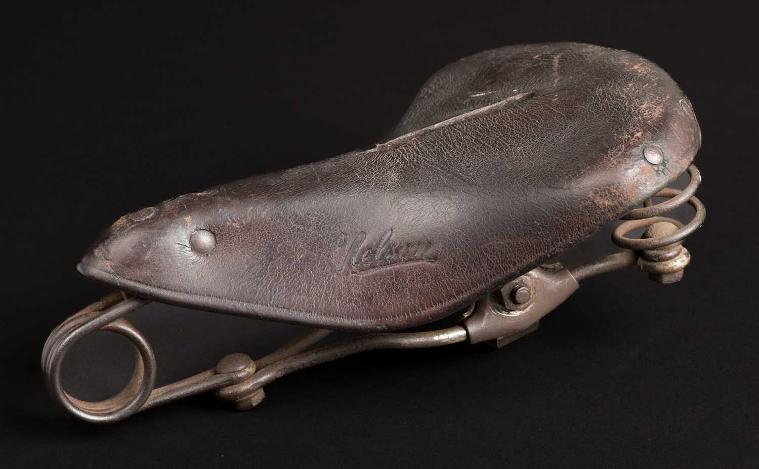 Lot 259 - Einstein’s Bicycle Saddle. A Nelson brown leather saddle + signed order form, 1929