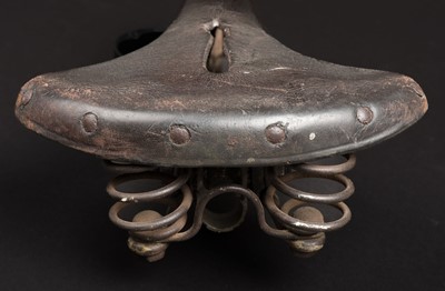 Lot 259 - Einstein’s Bicycle Saddle. A Nelson brown leather saddle + signed order form, 1929
