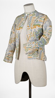 Lot 467 - Cryséde. A 1940s jacket of Alec Walker's 'Cornish Farm' fabric printed circa 1925