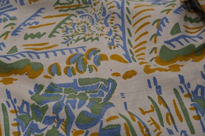 Lot 467 - Cryséde. A 1940s jacket of Alec Walker's 'Cornish Farm' fabric printed circa 1925