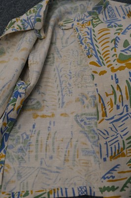Lot 467 - Cryséde. A 1940s jacket of Alec Walker's 'Cornish Farm' fabric printed circa 1925