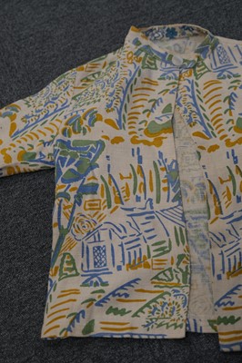 Lot 467 - Cryséde. A 1940s jacket of Alec Walker's 'Cornish Farm' fabric printed circa 1925