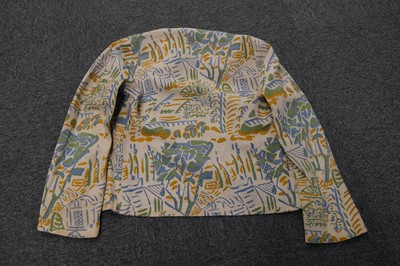 Lot 467 - Cryséde. A 1940s jacket of Alec Walker's 'Cornish Farm' fabric printed circa 1925