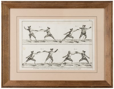 Lot 230 - Fencing. Angelo (Domenico), Eight engravings of Fencing, circa 1765