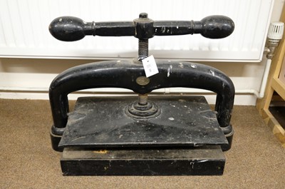 Lot 288 - zz Book press. A cast iron book press, late 19th/ early 20th-century