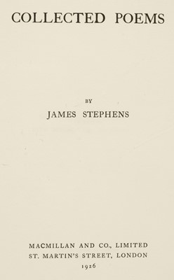 Lot 377 - Stephens (James). Collected Poems, Large Paper edition, 1926