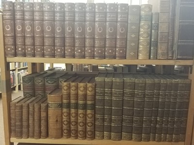 Lot 428 - Bindings. A collection of mostly 19th Century leather bindings, approximately 60 volumes
