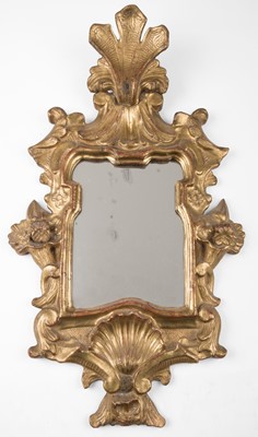Lot 636 - Mirror. A George III carved gilt wood wall mirror