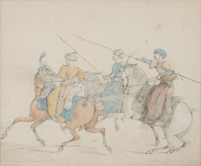 Lot 114 - Alken (Henry, 1774-1850). Three Turkish Mameluks on horseback, circa 1820-30