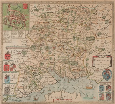 Lot 158 - Hampshire. Saxton (Christopher & Lea Philip), Hampshire by C. Saxton..., circa 1695