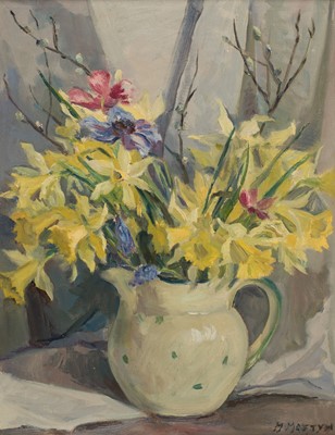 Lot 254 - Mostyn (Marjorie, 1893-1979). Still Life of Daffodils in a Jug