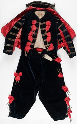 Lot 448 - Children's Clothing. A child's three-piece velvet page boy suit, 19th century