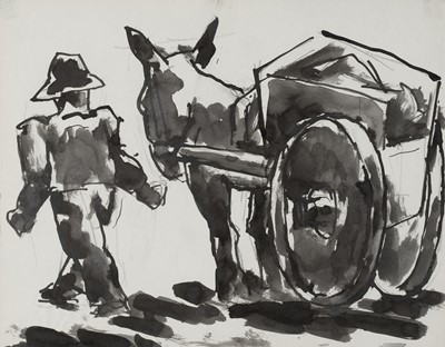 Lot 259 - Herman (Josef, 1911-2000). Man with Donkey Cart