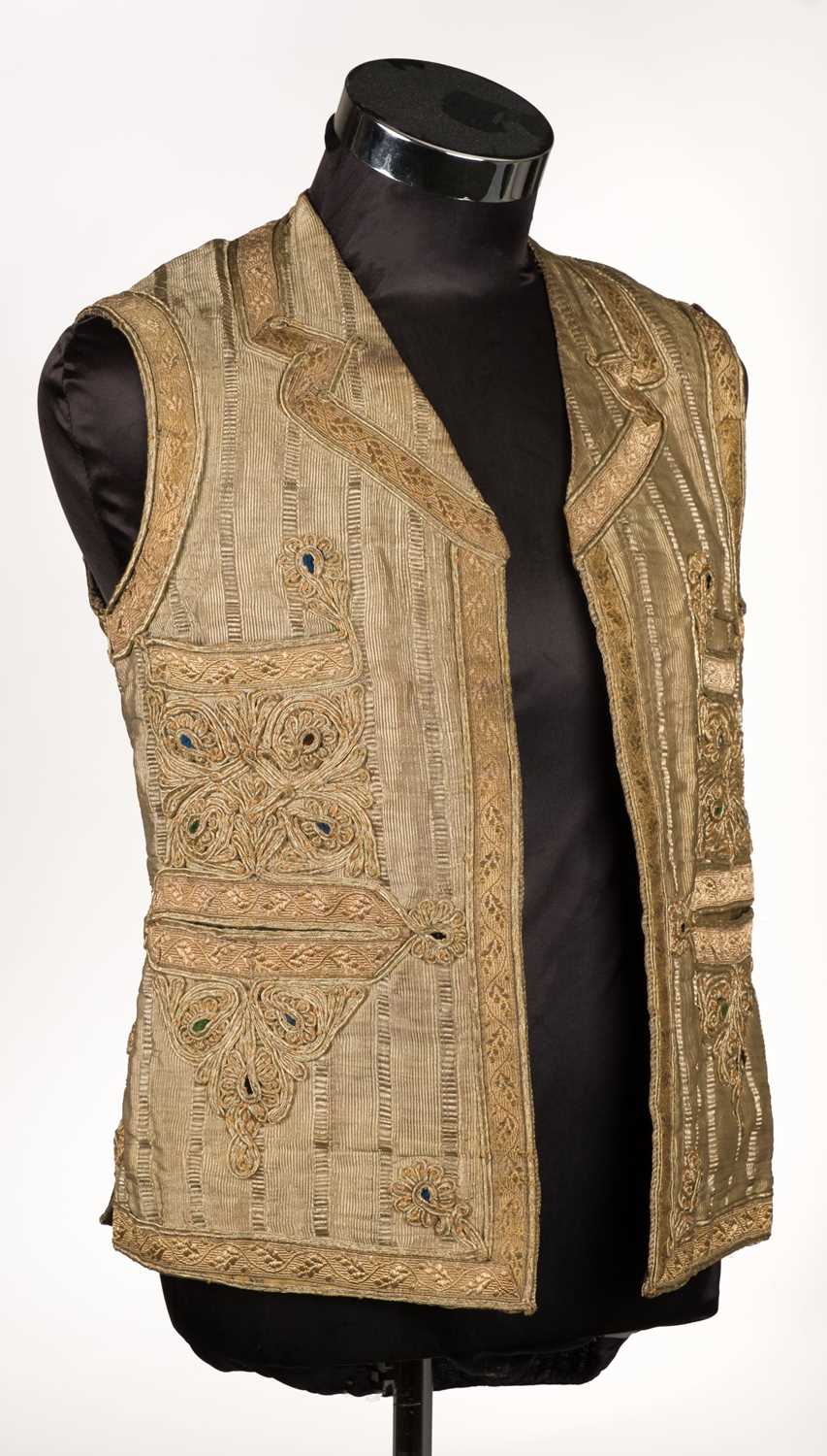 Lot 493 - Indian. A gentleman's embroidered gold waistcoat, late 19th century