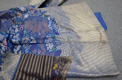 Lot 451 - Chinese Dragon Robe. A silk brocade nine-dragon robe, late Qing Dynasty