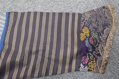 Lot 451 - Chinese Dragon Robe. A silk brocade nine-dragon robe, late Qing Dynasty