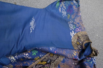 Lot 451 - Chinese Dragon Robe. A silk brocade nine-dragon robe, late Qing Dynasty