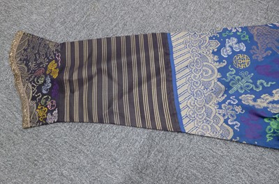 Lot 451 - Chinese Dragon Robe. A silk brocade nine-dragon robe, late Qing Dynasty